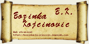 Božinka Kojčinović vizit kartica